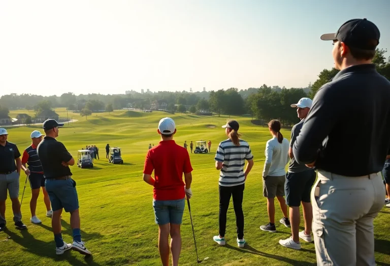 High school golfers competing at the Washington Championships