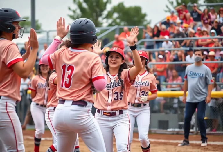 West Seattle High School softball team celebrating their win