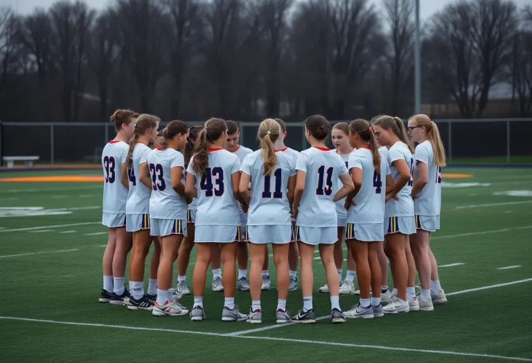 Westhill High School lacrosse players in a serious discussion after a prank incident