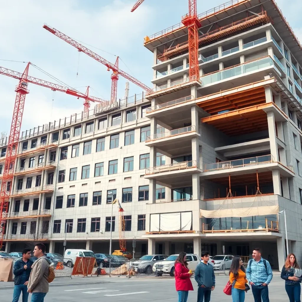 Construction site of Westside High School expansion