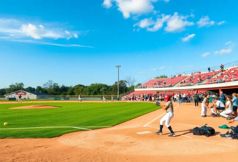 High school softball game in Charleston for the state championships