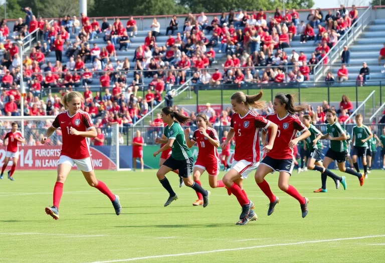 Players competing in the Wyoming High School Soccer Championships