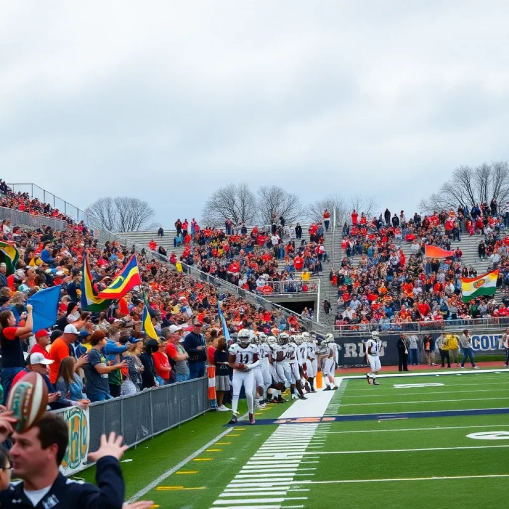 Crowd cheering during the 2024 CNB Kickoff Classic football game
