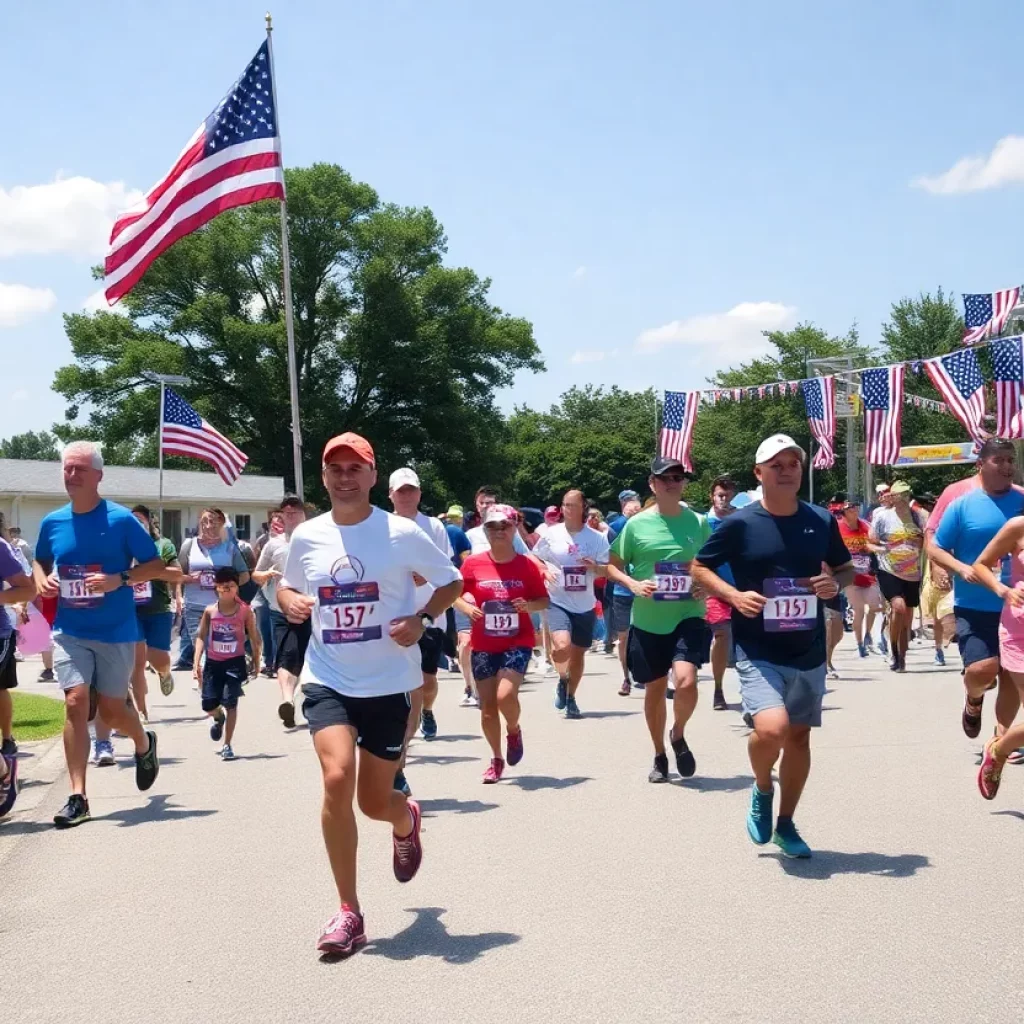 Runners participating in the 4th of July Run Through Maplewood 5K