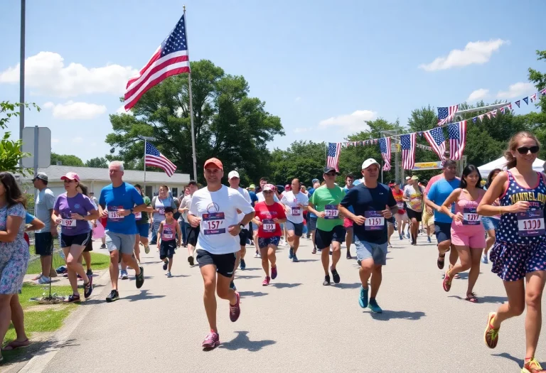 Runners participating in the 4th of July Run Through Maplewood 5K