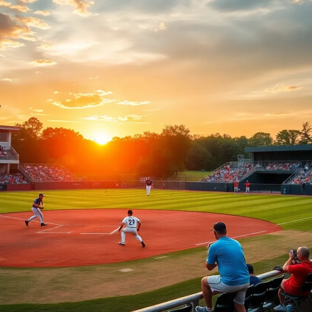 High school baseball players in action on the field