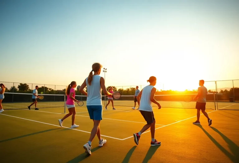 Young tennis players showcasing teamwork on the court