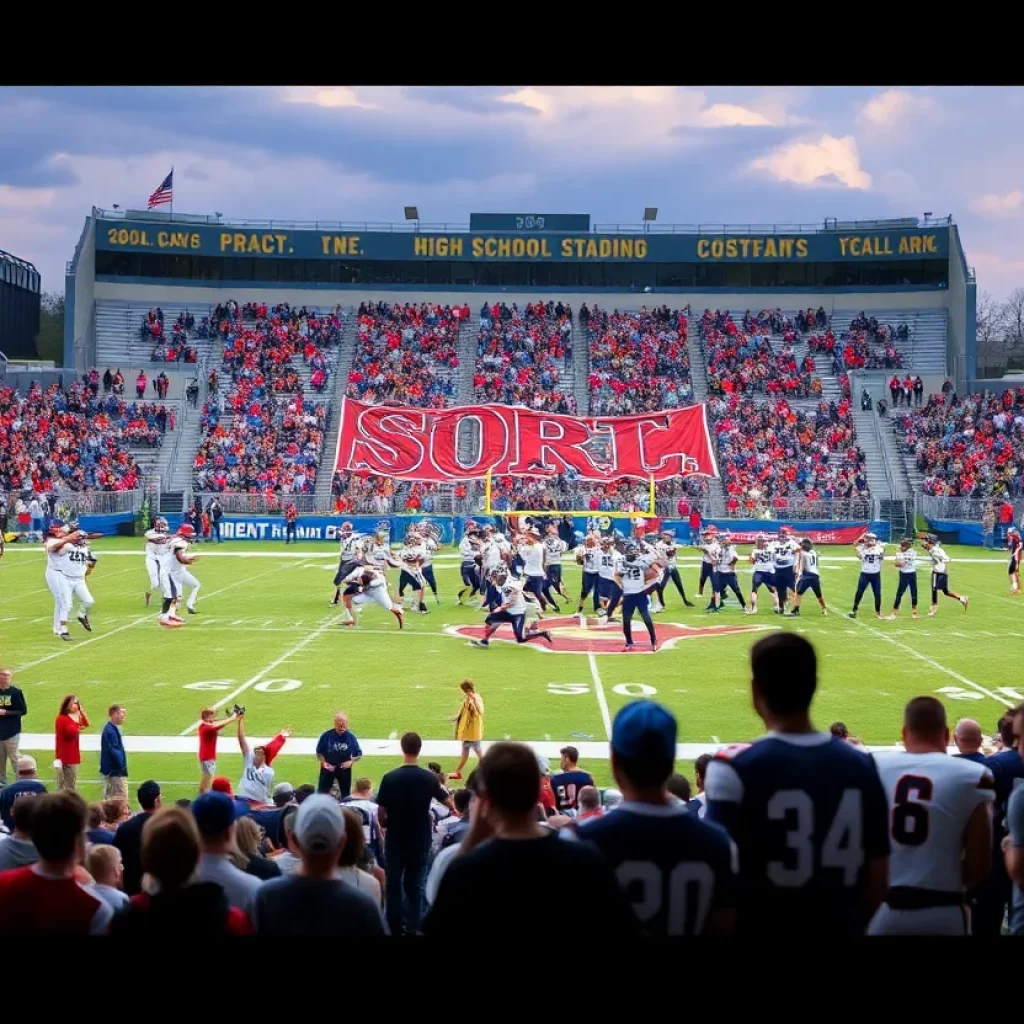 Excited fans at the All-Star high school football game