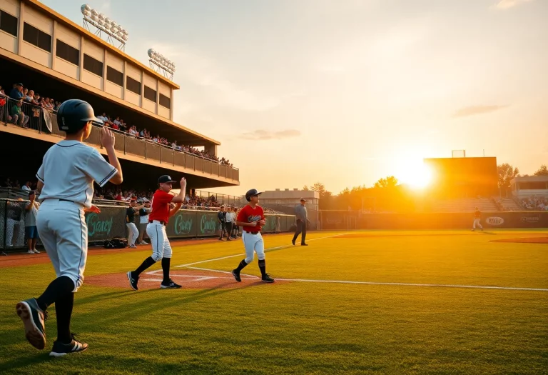 Young baseball players playing at the All-Tidewater Classic