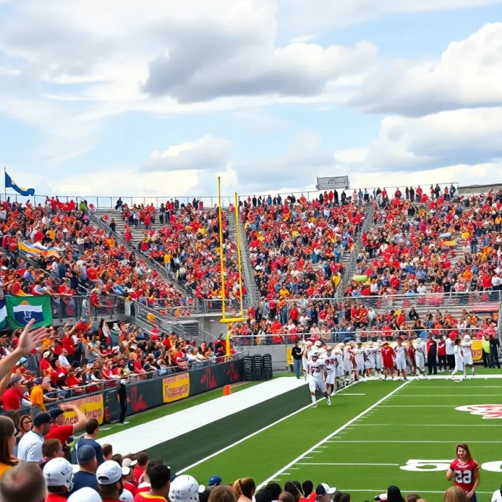 Energetic crowd at an Alonso Ravens football game