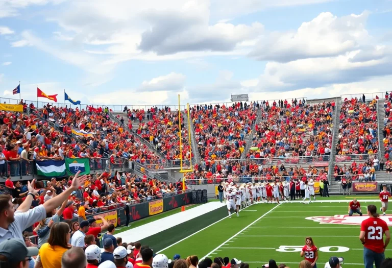 Energetic crowd at an Alonso Ravens football game