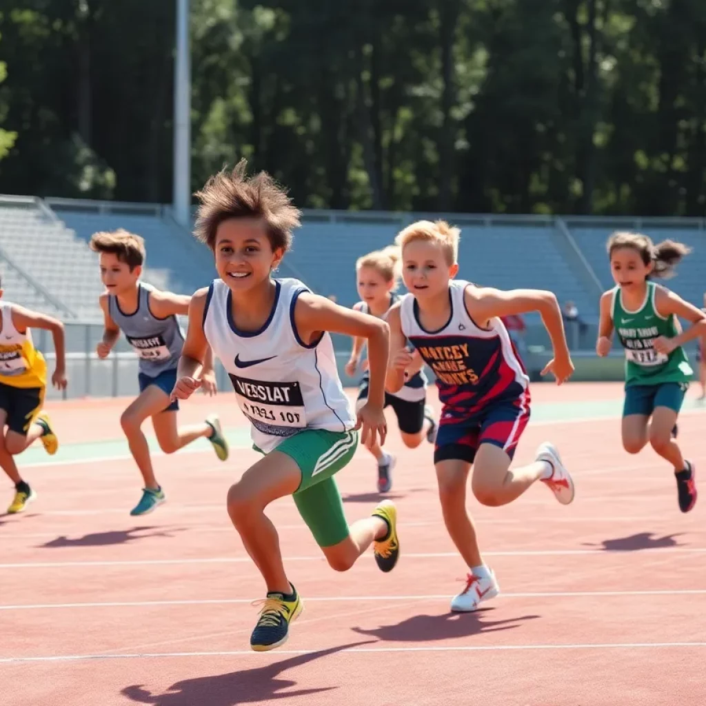 Young athletes competing in the 2025 AIA State Championships