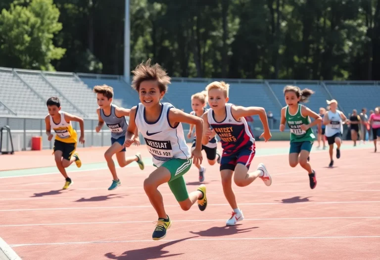 Young athletes competing in the 2025 AIA State Championships