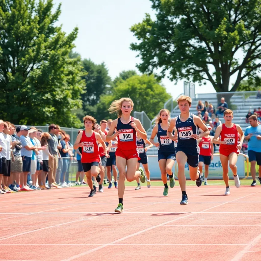 Athletes competing at the Arizona high school track and field championships.