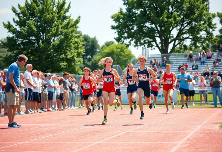 Athletes competing at the Arizona high school track and field championships.