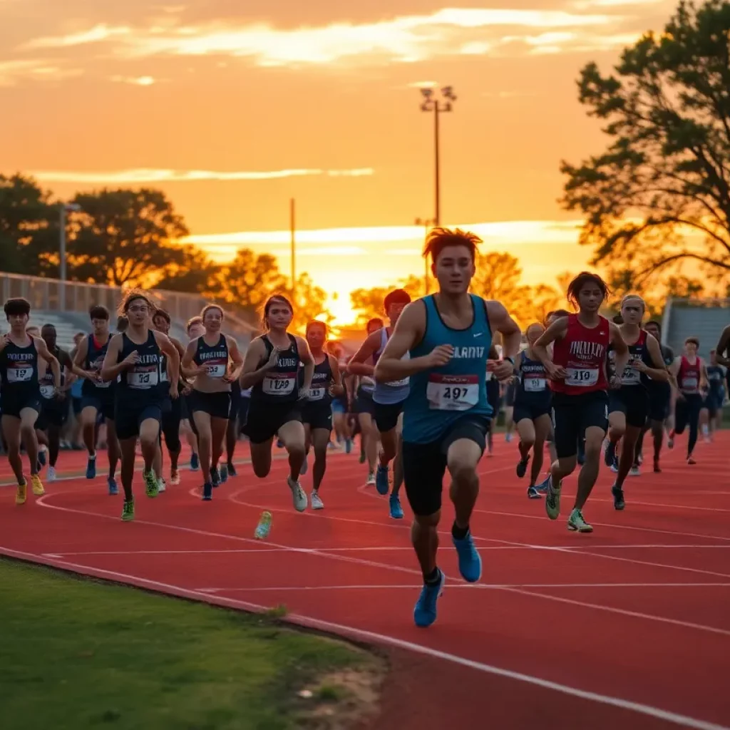 Auburn High School track team celebrating their state championship victory