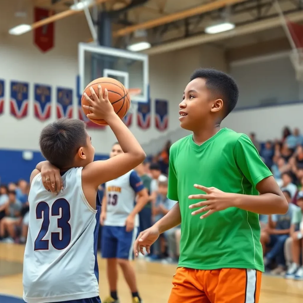 Young basketball players competing at the Beachfront Battle Invitational in Savannah