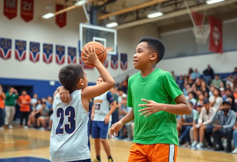 Young basketball players competing at the Beachfront Battle Invitational in Savannah
