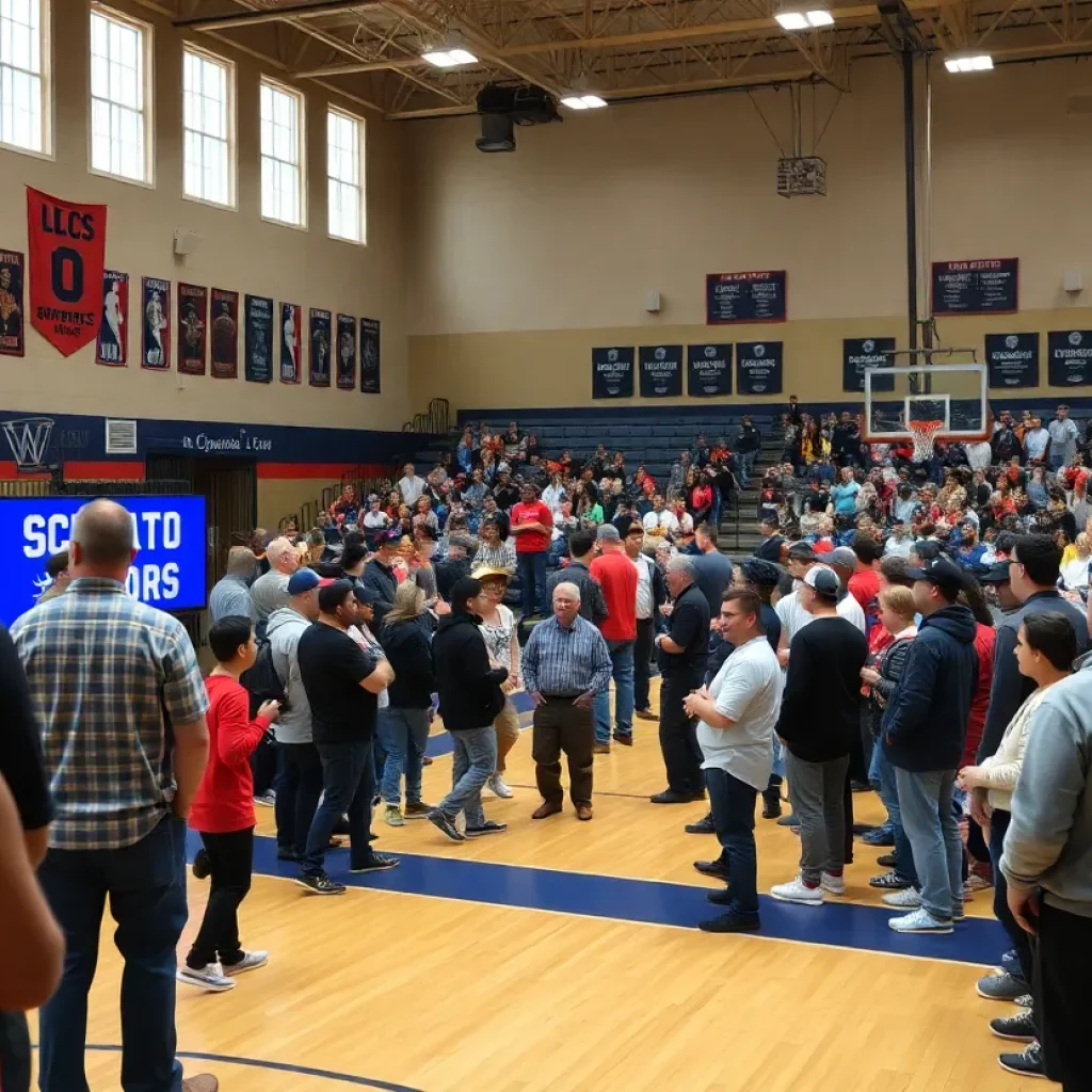 Community gathering at Archbishop Ryan High School for NBA Draft watch party