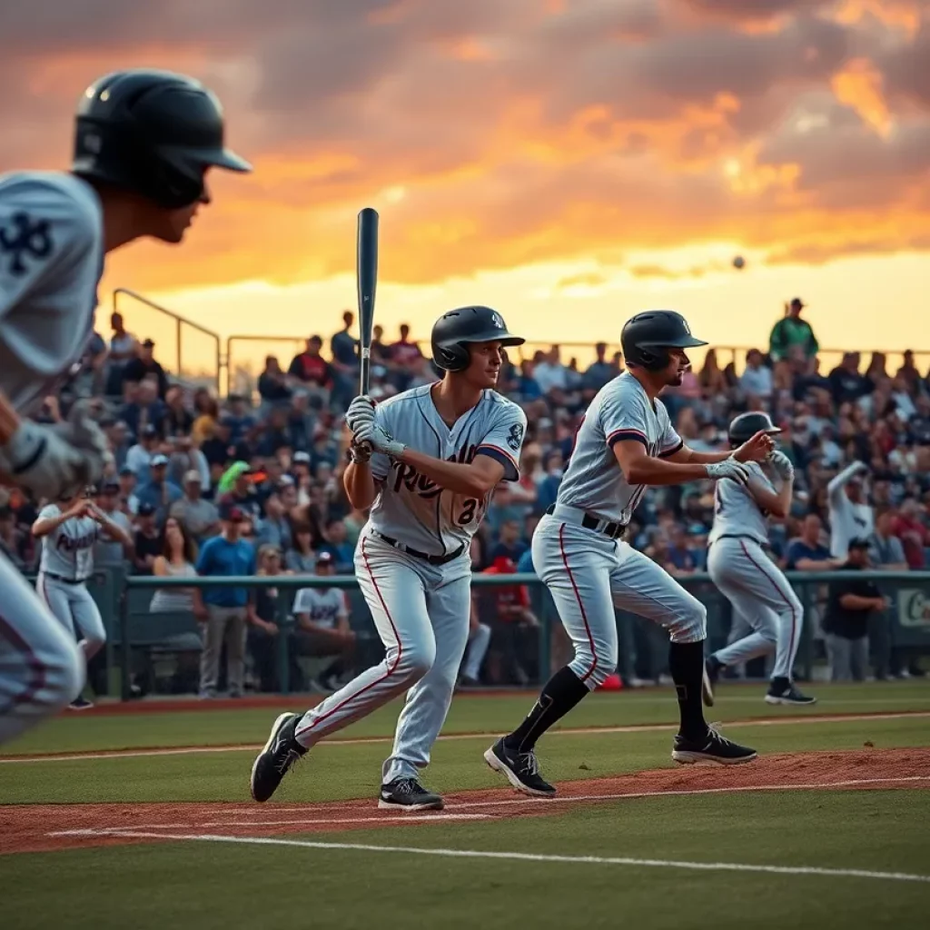 Biddeford baseball players celebrating their extra innings victory