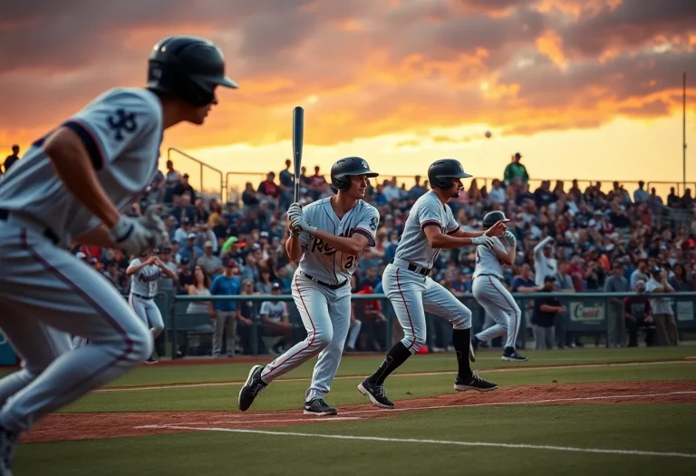 Biddeford baseball players celebrating their extra innings victory