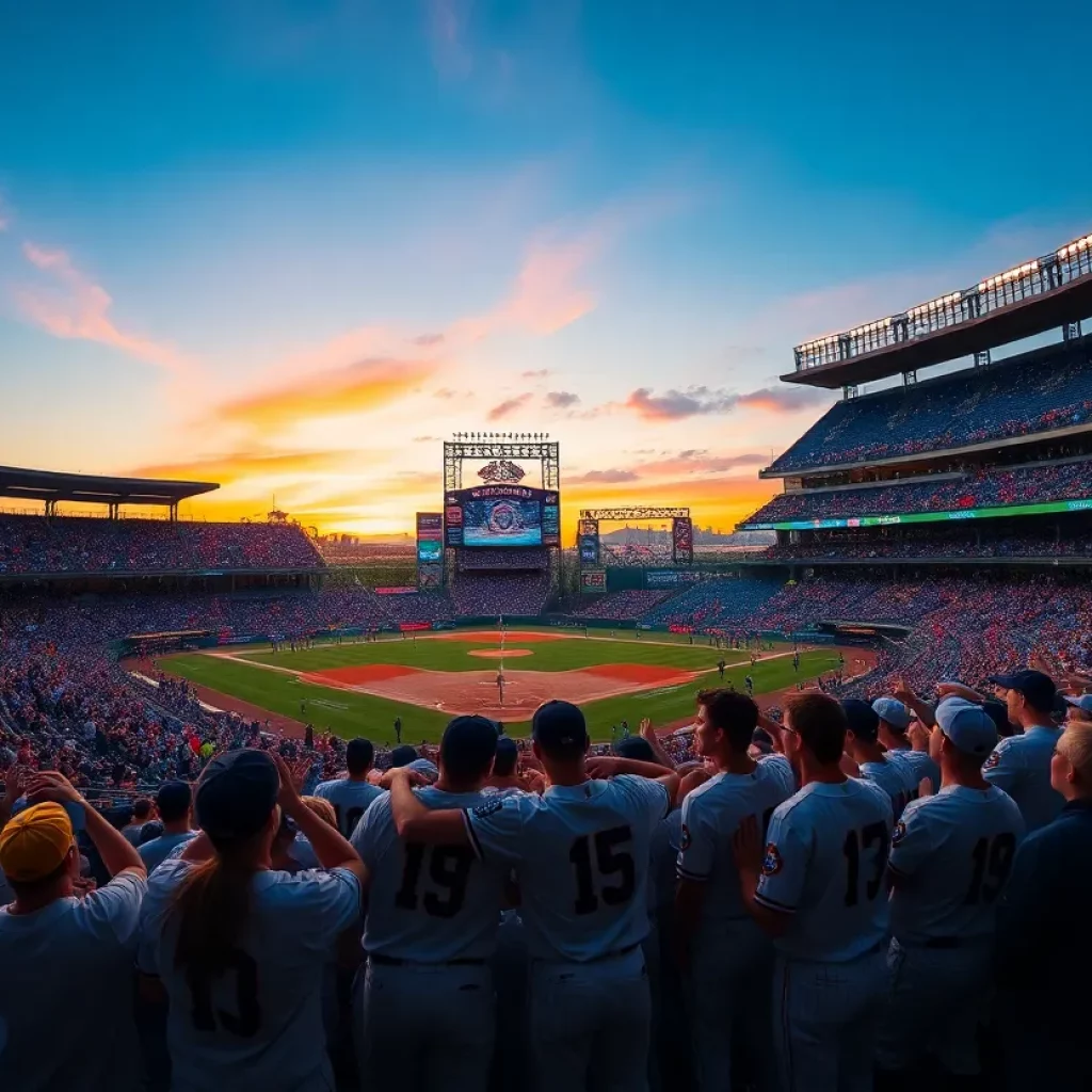 Biddeford Tigers baseball team celebrating their championship victory