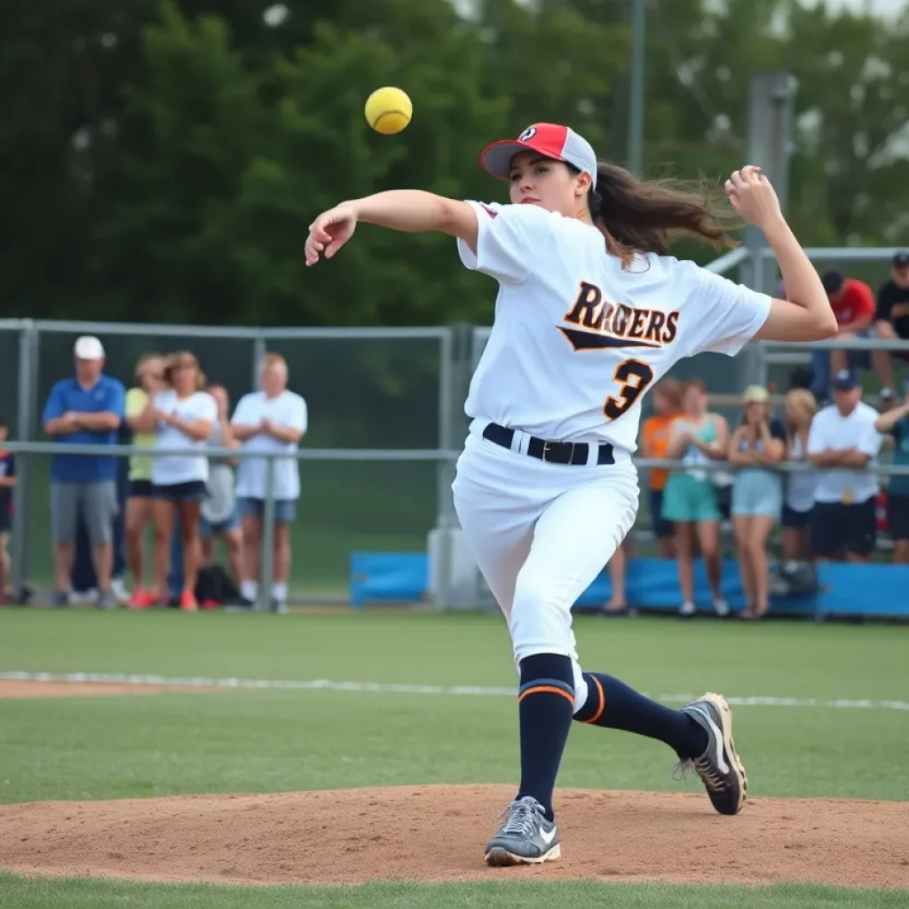 Brookfield High School softball team playing a match