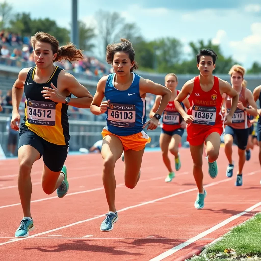 Buchholz boys track and field team competing at the state championships