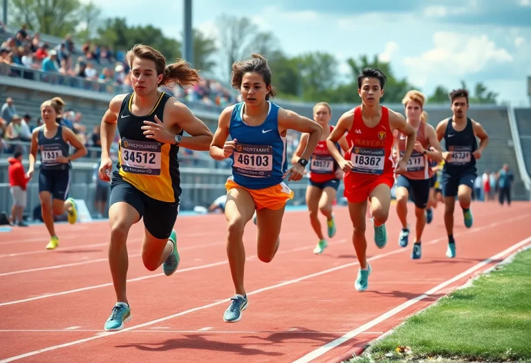 Buchholz boys track and field team competing at the state championships