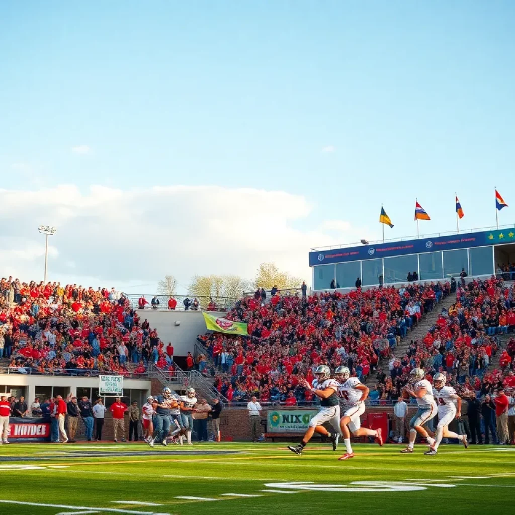 Spectators cheering at CanAm Bowl XXVII football event