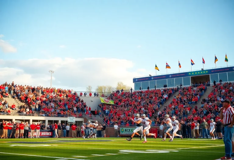 Spectators cheering at CanAm Bowl XXVII football event