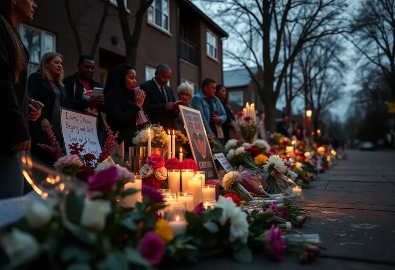 Memorial for high school football player in Chicago