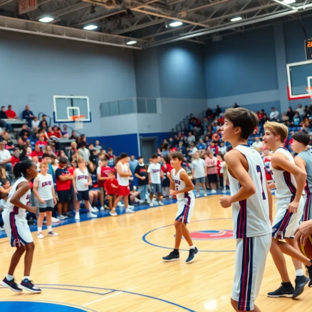 High school basketball players competing at the Chicagoland Summer Showcase
