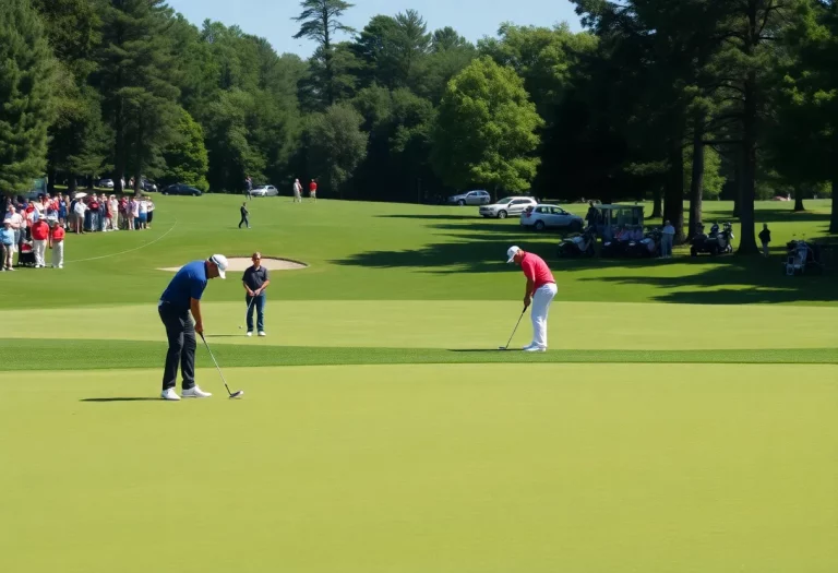 Golfers competing at the CIAC State Open Golf Championship