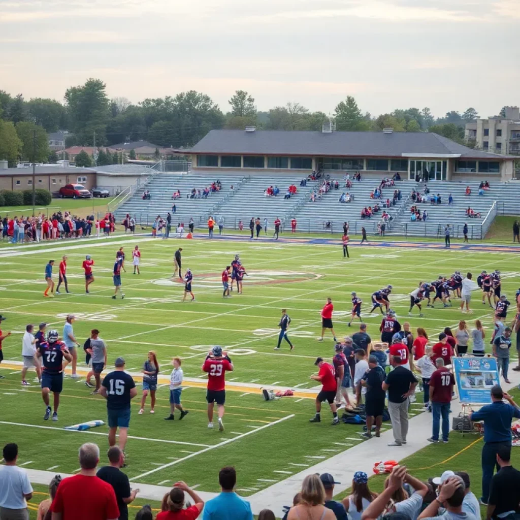 Practice session at Coginchaug High School football field