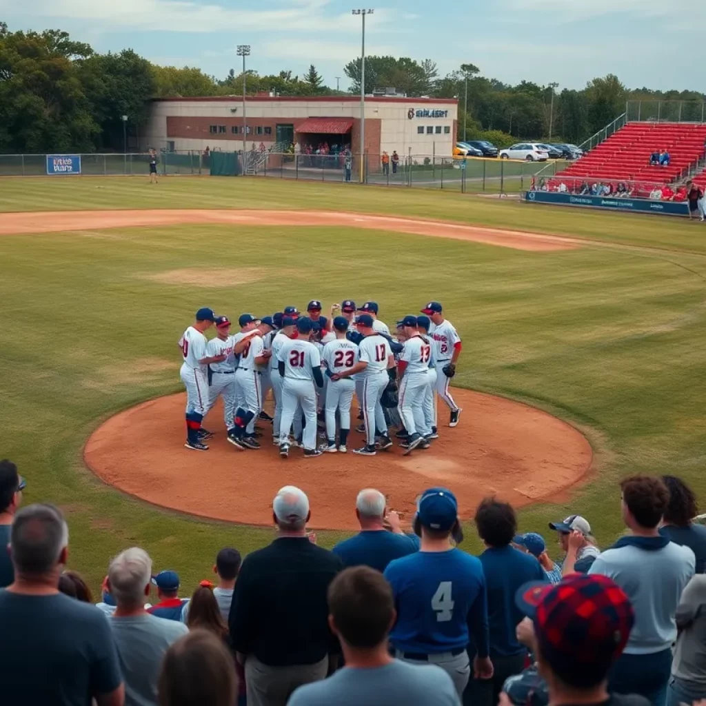 Mason High School baseball team celebrating a no-hitter victory.