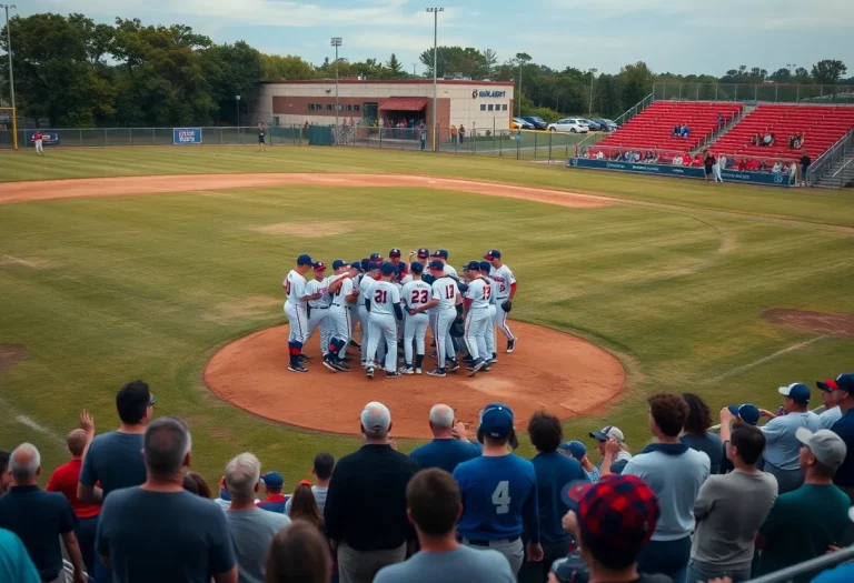 Mason High School baseball team celebrating a no-hitter victory.