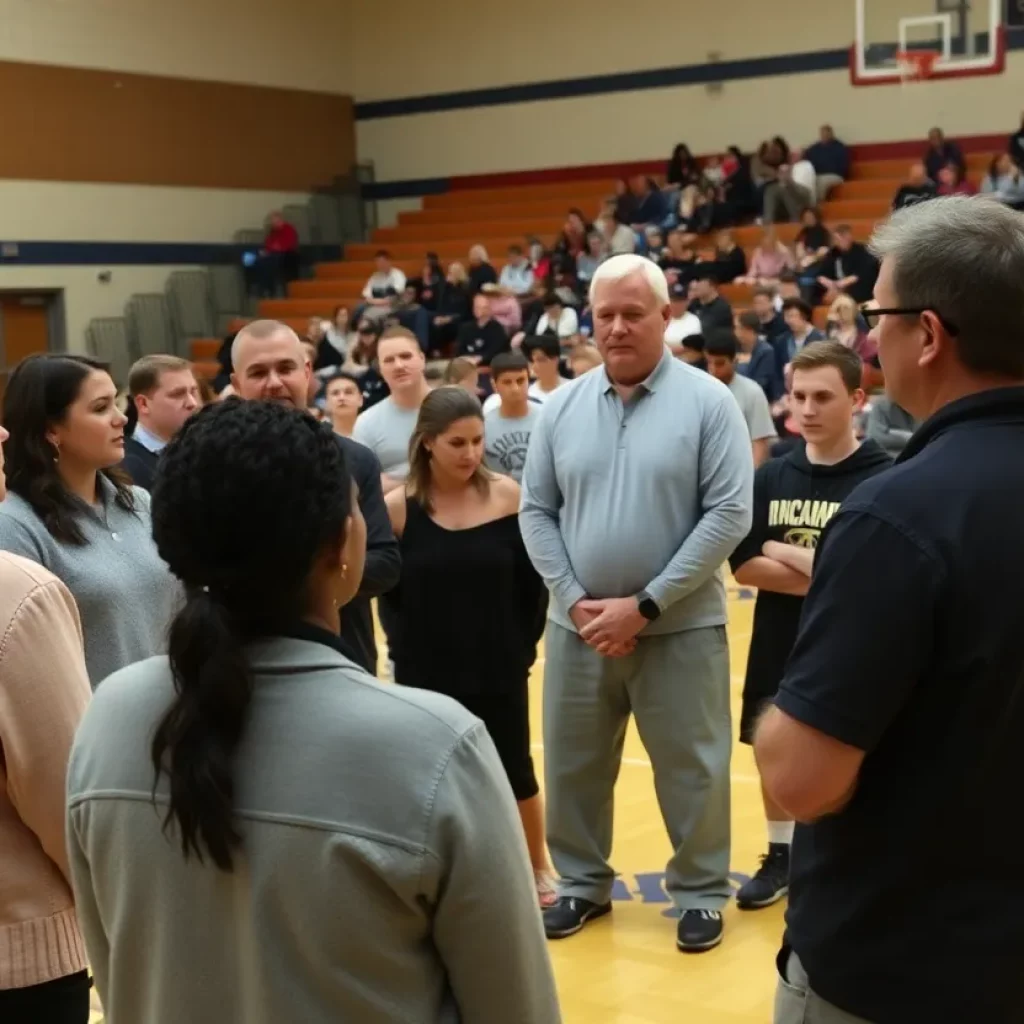 Concerned community members discussing coach behavior
