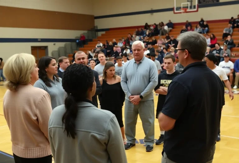 Concerned community members discussing coach behavior