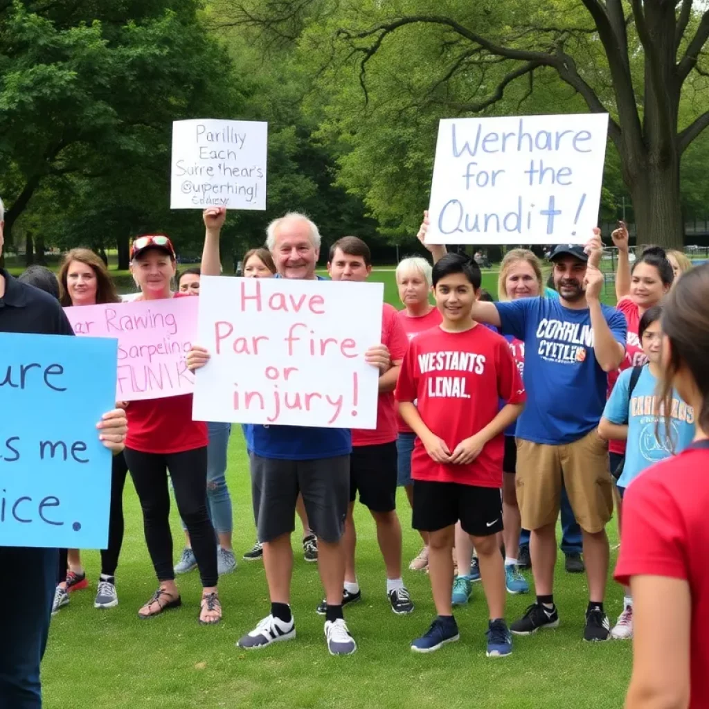 Community members rallying together to support an athlete recovering from a shooting incident.