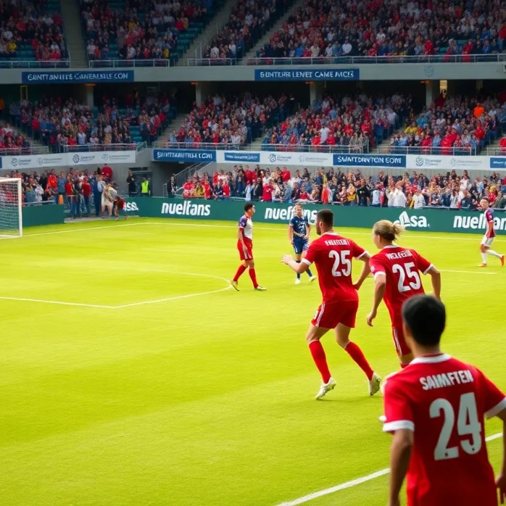 Celebration on a soccer field during a championship win