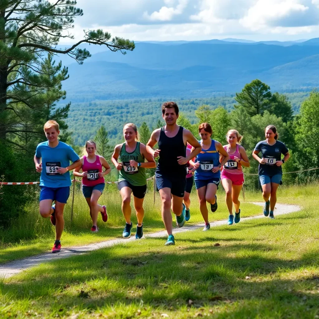 Group of cross country runners participating in a race in Highlands County