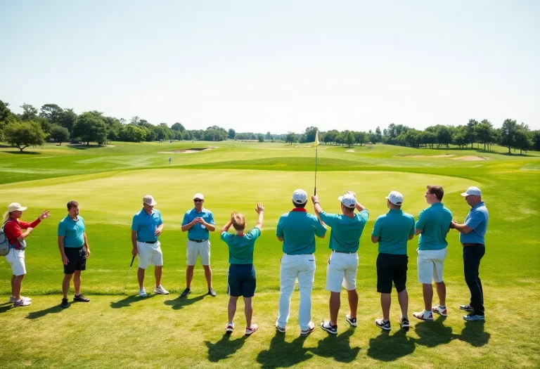Dexter High School golfers celebrating their achievement at the state championship.