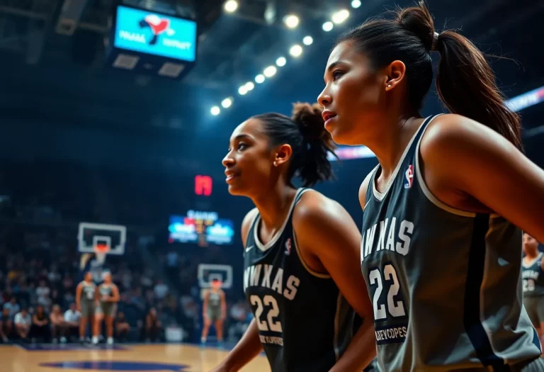 Intense basketball game featuring players in motion