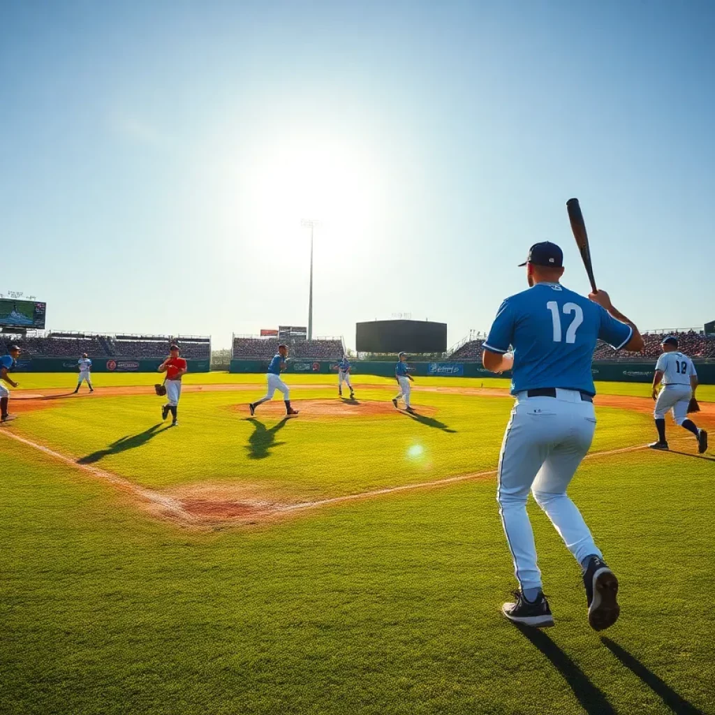 High school baseball players from El Paso in action on the field.