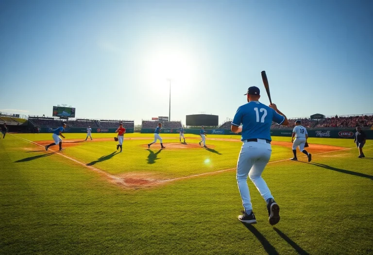High school baseball players from El Paso in action on the field.