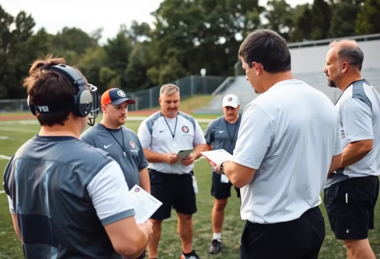 Coaches participating in spinal injury training
