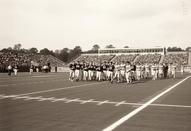 Florala High School football team celebrating a victory in the 1920s.