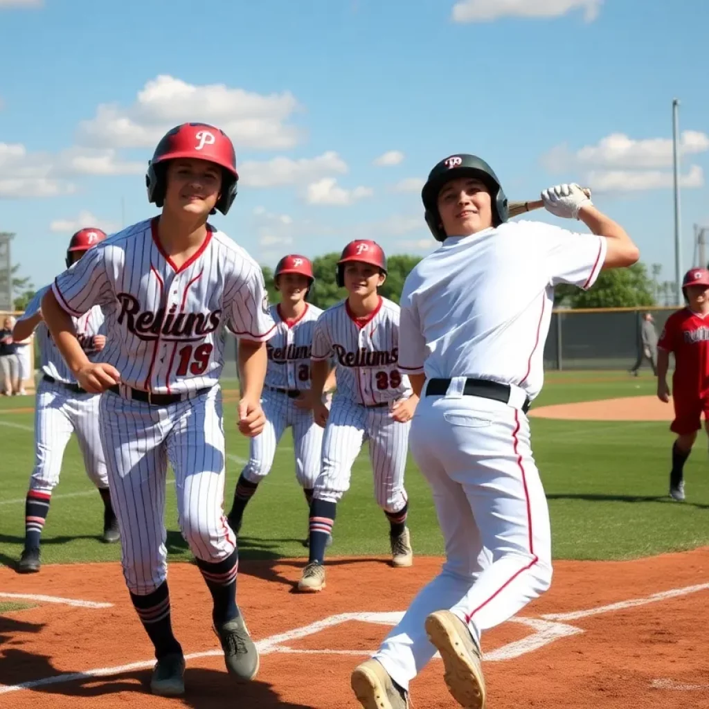 Players in a high school baseball game in Florida's Big Bend region.