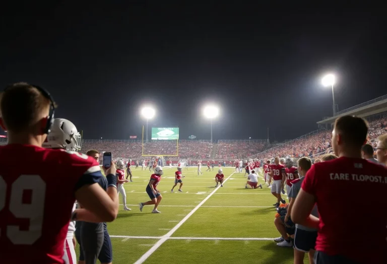Florida high school football players in action during a game